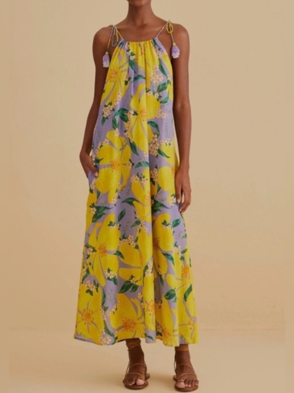 Farm Rio Pietra Floral Lilac Dress